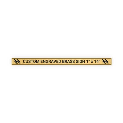 Horizontal Engraved Heavy Brass Signs 1" x 14"