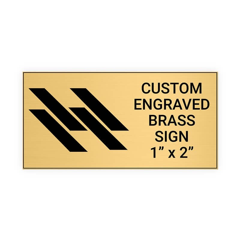 Horizontal Engraved 1" x 2" Heavy Brass Signs