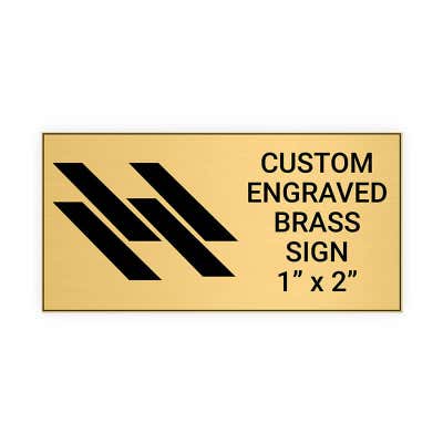 Horizontal Engraved Heavy Brass Signs 1" x 2"