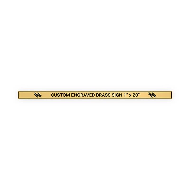 Horizontal Engraved Heavy Brass Signs 1" x 20"