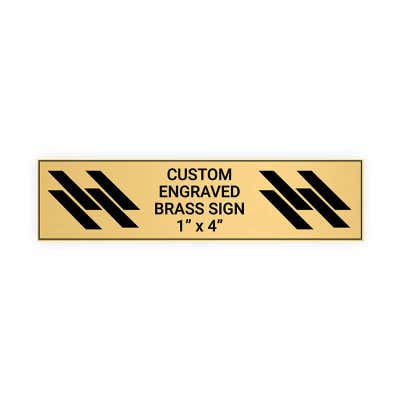 Horizontal Engraved Heavy Brass Signs 1" x 4"