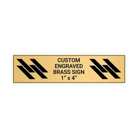 Horizontal Engraved 1" x 4" Heavy Brass Signs 