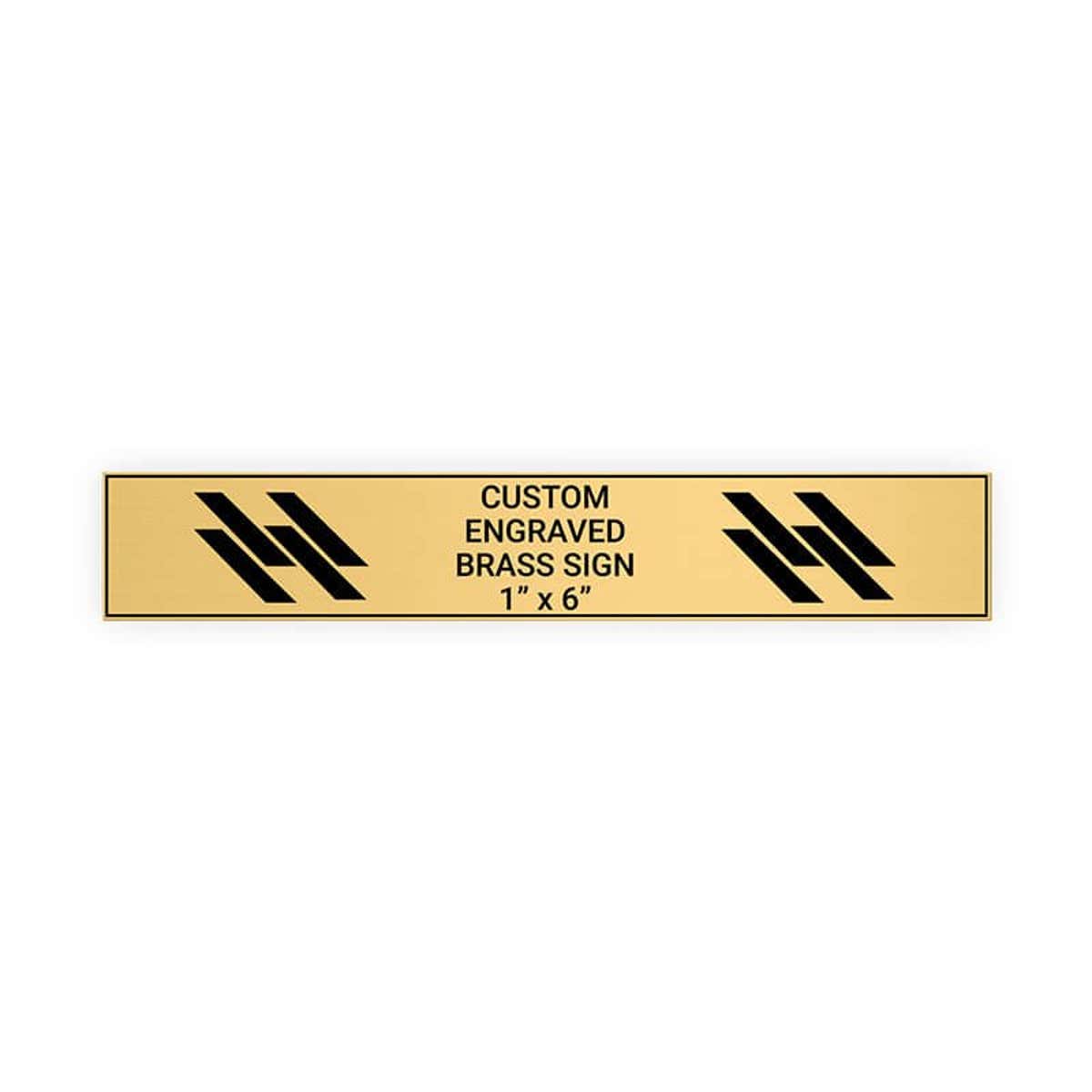 Horizontal Engraved Heavy Brass Signs 1" x 6"