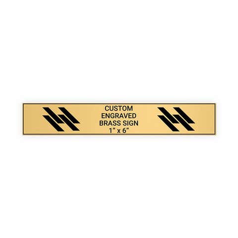 Horizontal Engraved 1" x 6" Heavy Brass Signs 