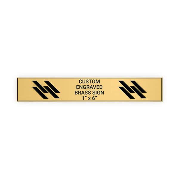 Horizontal Engraved 1" x 6" Heavy Brass Signs 