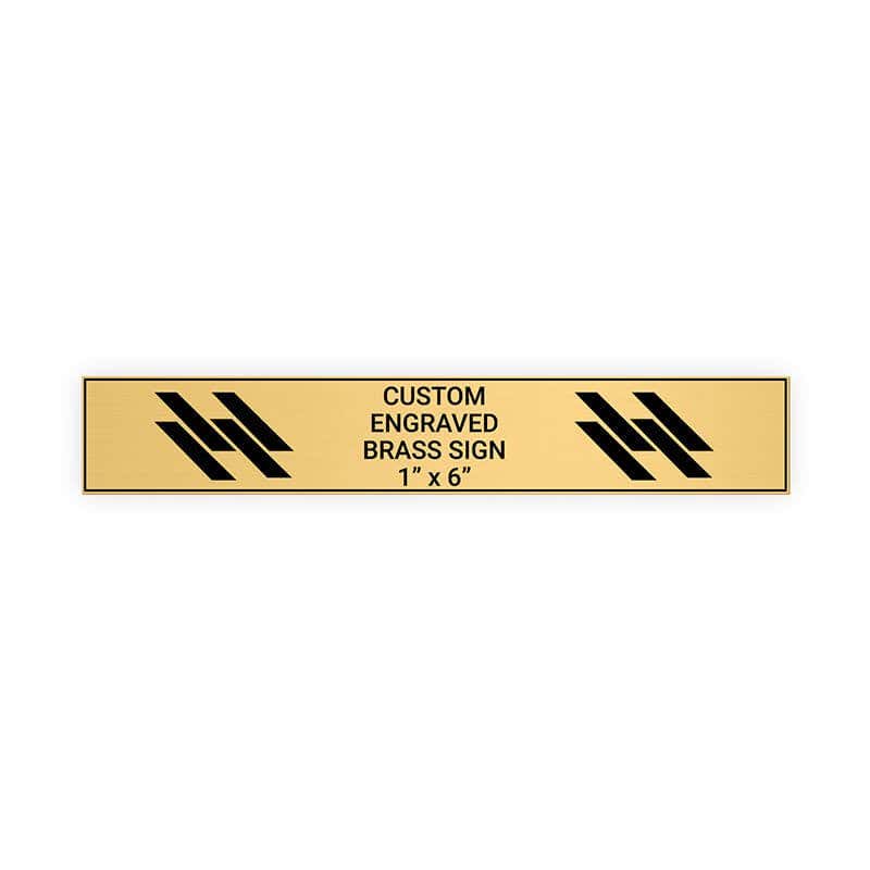 Horizontal Engraved Heavy Brass Signs 1" x 6"