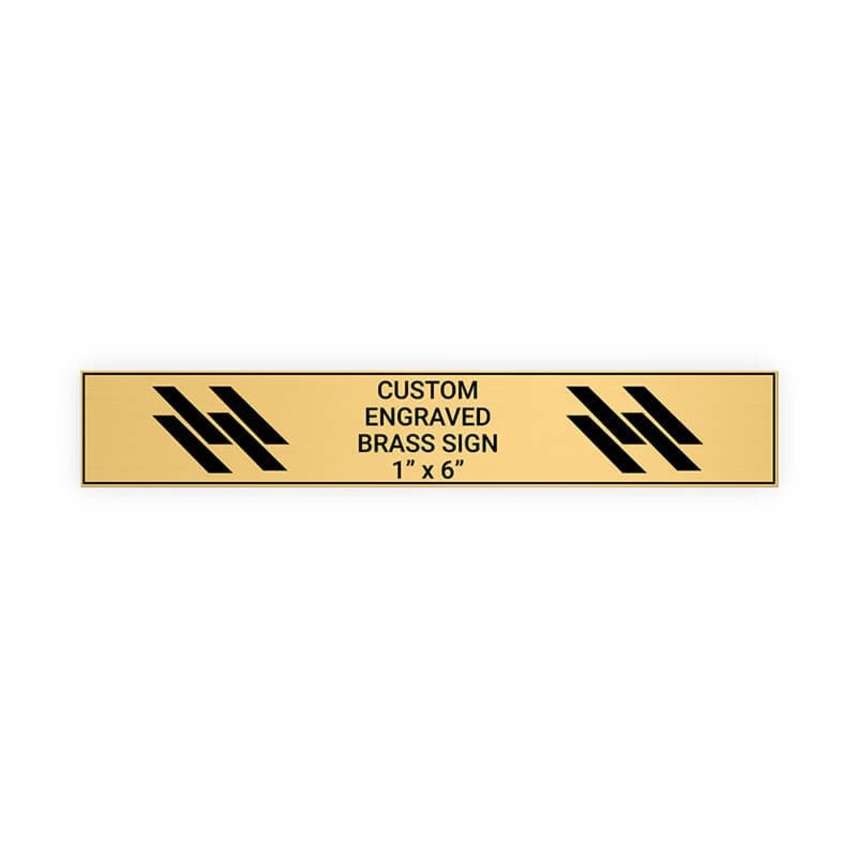 Horizontal Engraved Heavy Brass Signs 1" x 6"