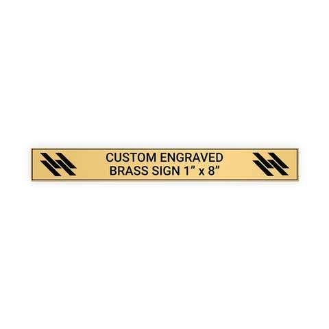 Horizontal Engraved 1" x 8" Heavy Brass Signs 