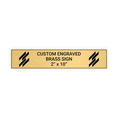 Horizontal Engraved Heavy Brass Signs 2" x 10"