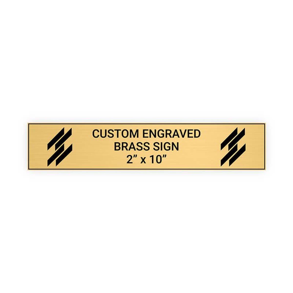 Horizontal Engraved Heavy Brass Signs 2" x 10"