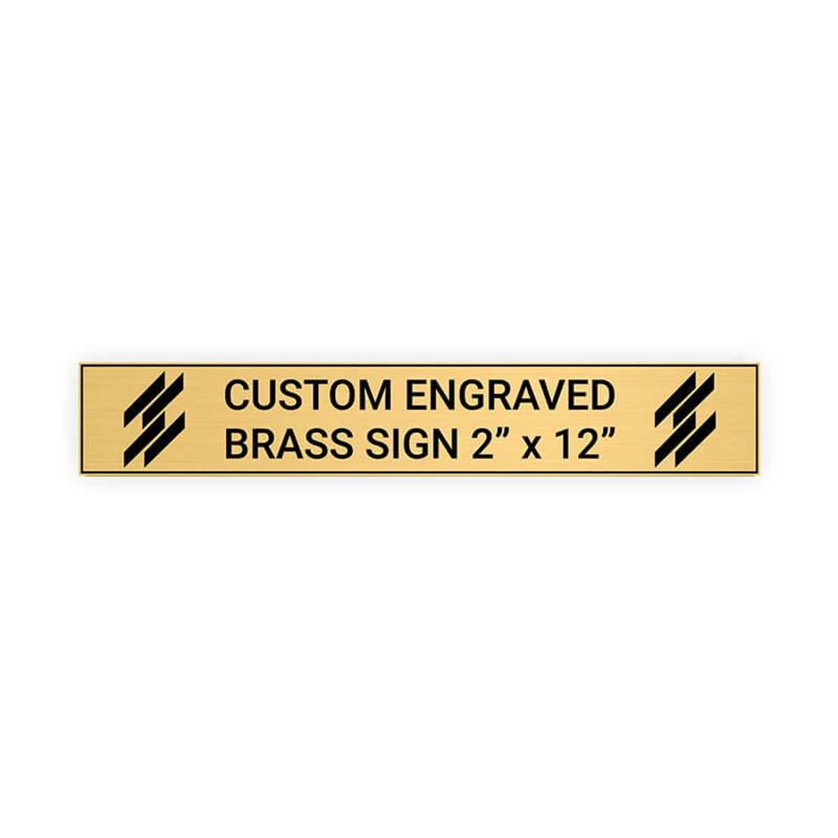 Horizontal Engraved Heavy Brass Signs 2" x 12"