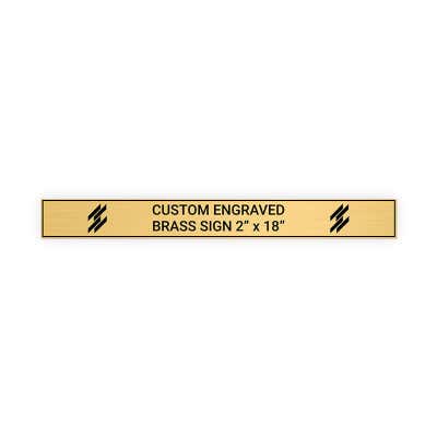 Horizontal Engraved Heavy Brass Signs 2" x 18"