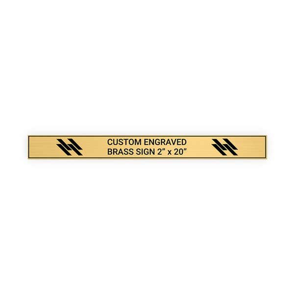 Horizontal Engraved Heavy Brass Signs 2" x 20"