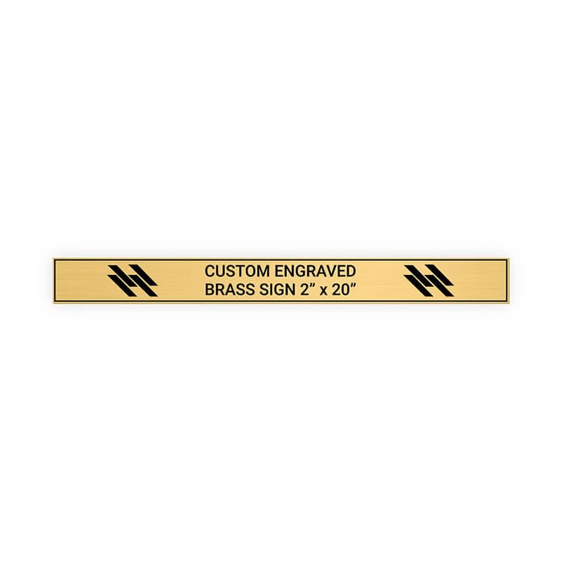 Horizontal Engraved Heavy Brass Signs 2" x 20"