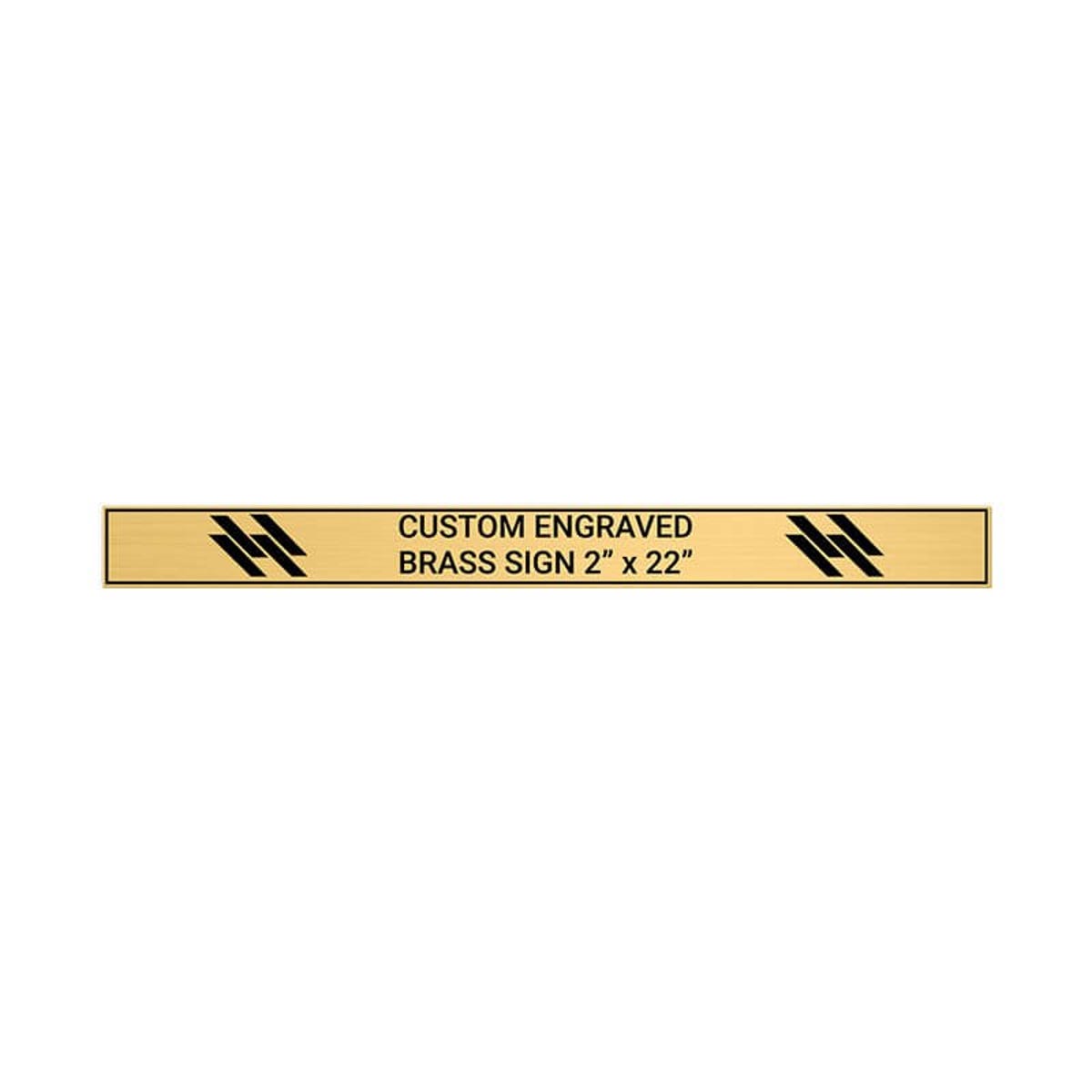 Horizontal Engraved Heavy Brass Signs 2" x 22"