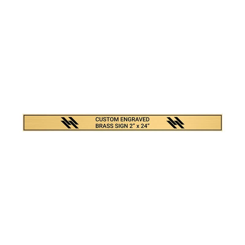 Horizontal Engraved Heavy Brass Signs 2" x 24"