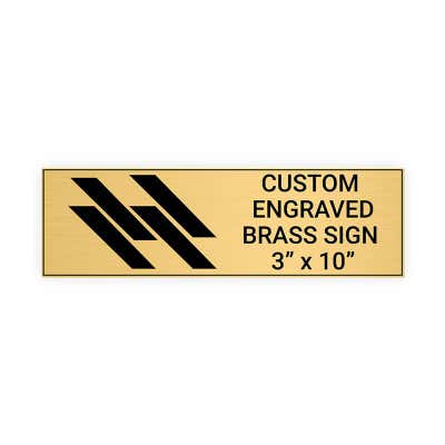 Horizontal Engraved Heavy Brass Signs 3" x 10"