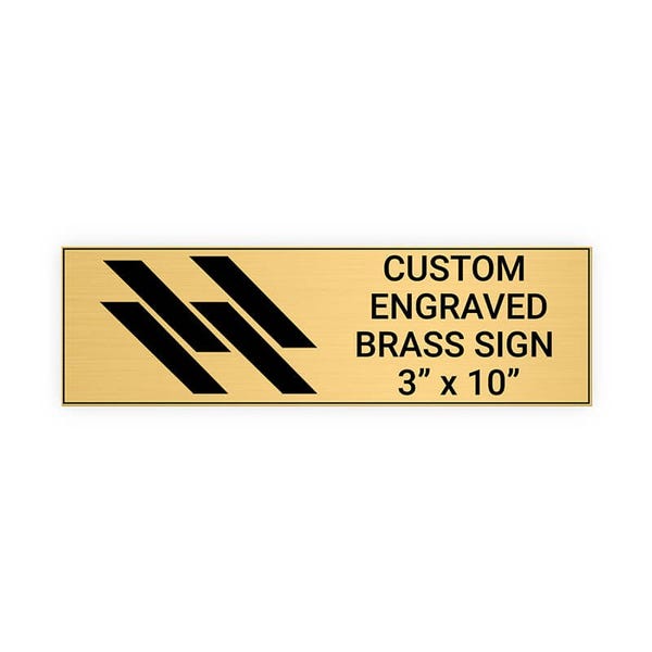 Horizontal Engraved 3" x 10" Heavy Brass Signs