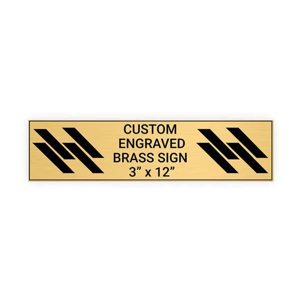 Horizontal Engraved Heavy Brass Signs 3" x 12"