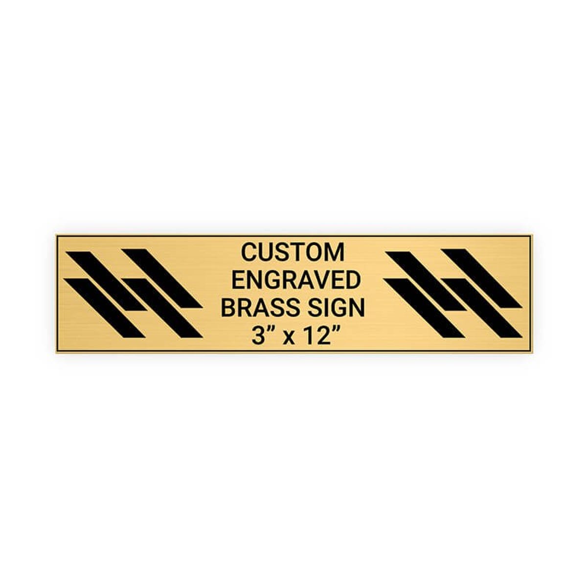 Horizontal Engraved Heavy Brass Signs 3" x 12"