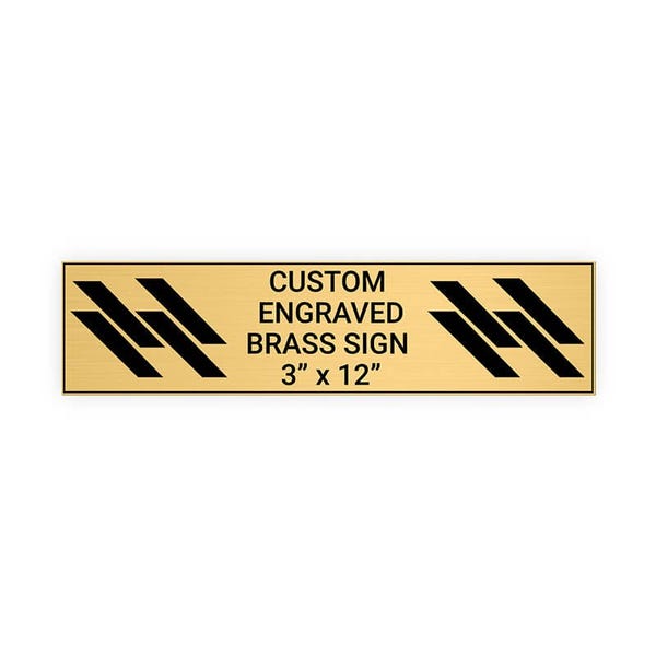 Horizontal Engraved 3" x 12" Heavy Brass Signs 