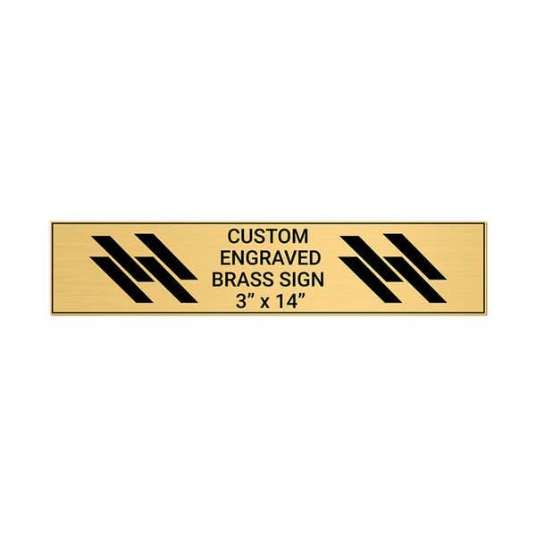 Horizontal Engraved 3" x 14" Heavy Brass Signs 