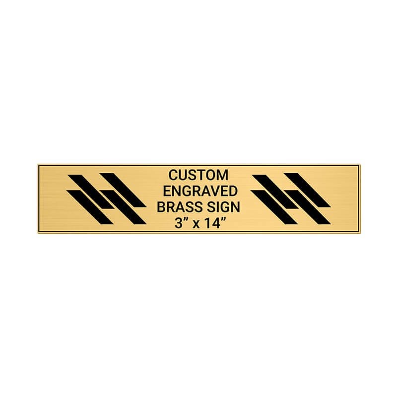 Horizontal Engraved Heavy Brass Signs 3" x 14"