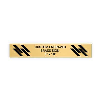 Horizontal Engraved Heavy Brass Signs 3" x 18"