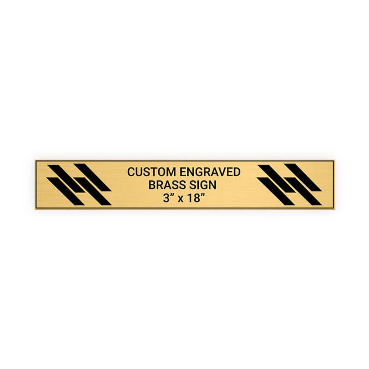 Horizontal Engraved Heavy Brass Signs 3" x 18"