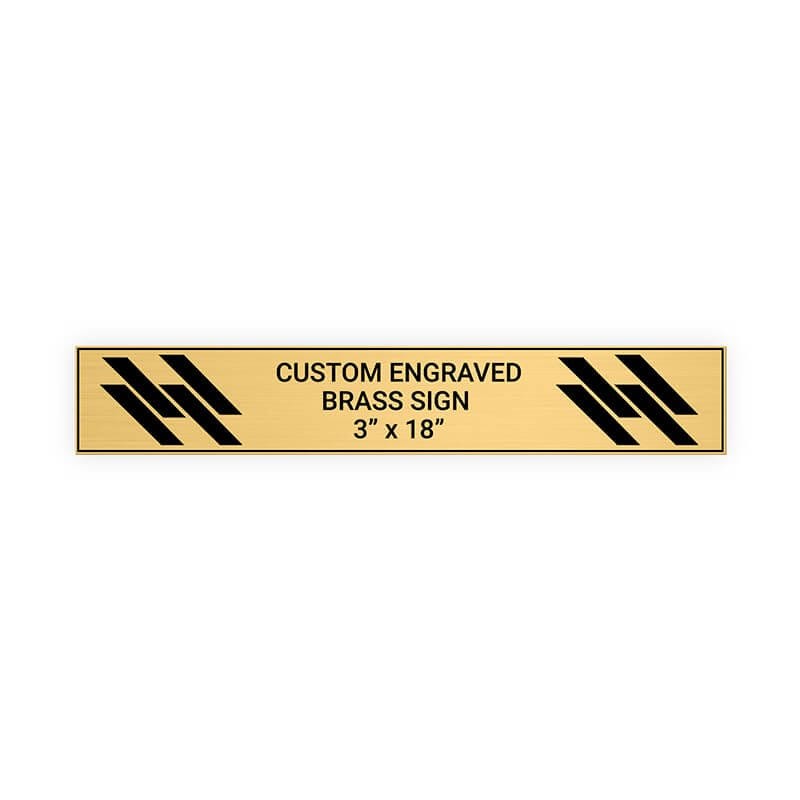 Horizontal Engraved Heavy Brass Signs 3" x 18"