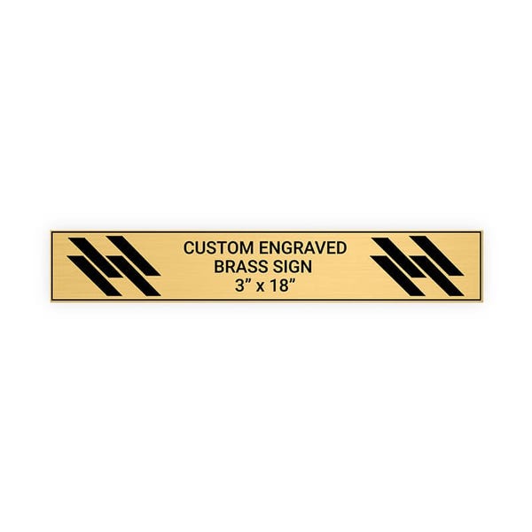 Horizontal Engraved 3" x 18" Heavy Brass Signs