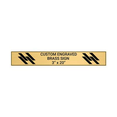 Horizontal Engraved Heavy Brass Signs 3" x 20"