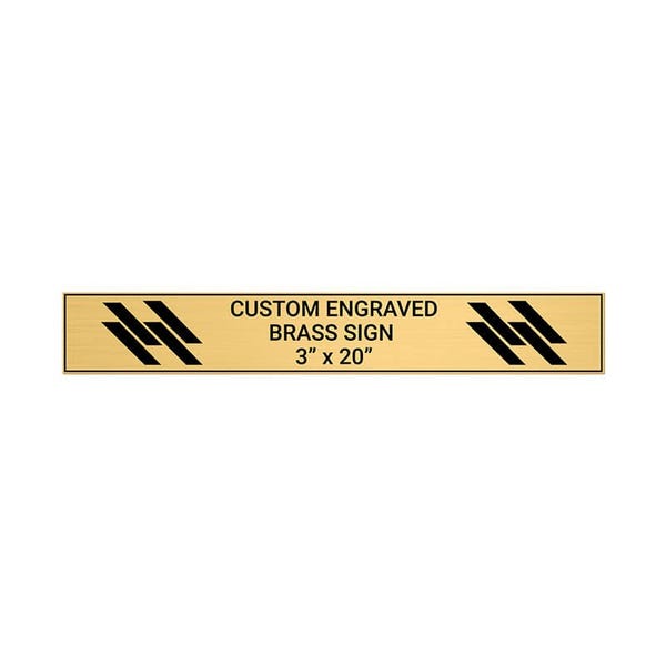 Horizontal Engraved 3" x 20" Heavy Brass Signs 