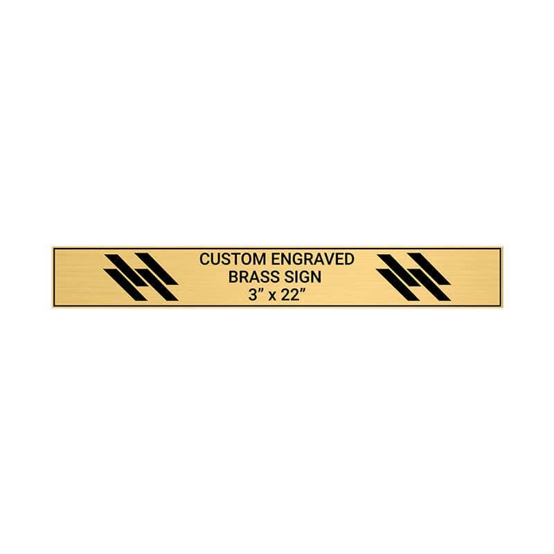 Horizontal Engraved Heavy Brass Signs 3" x 22"