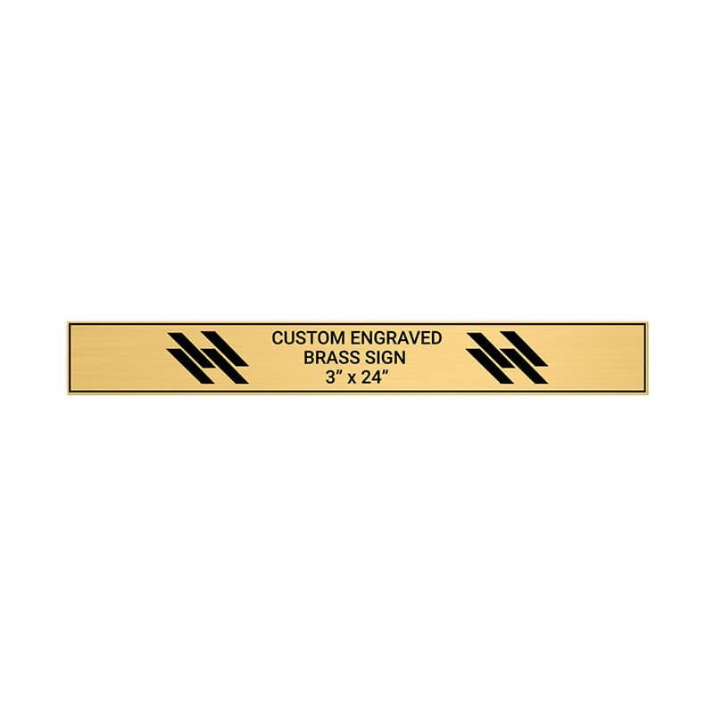 Horizontal Engraved Heavy Brass Signs 3" x 24"