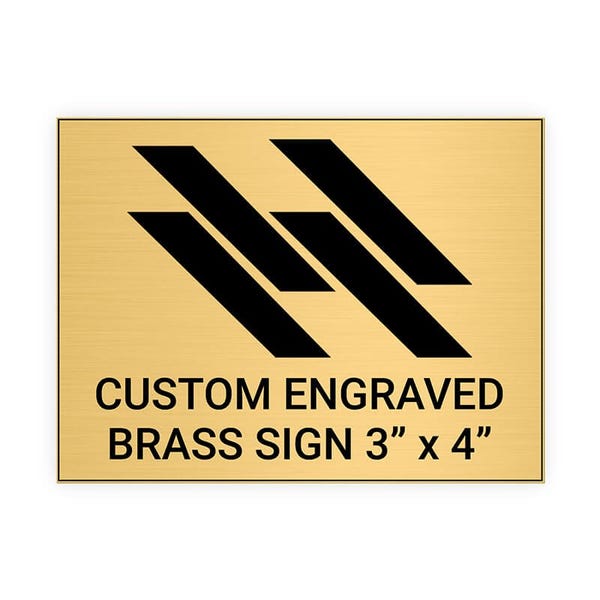 Horizontal Engraved 3" x 4" Heavy Brass Signs 