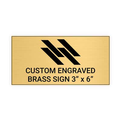 Person Holding A 3 By 6 Custom Engraved Brass Sign