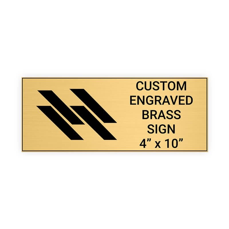 Horizontal Engraved Heavy Brass Signs 4" x 10"