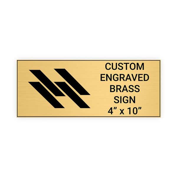 Horizontal Engraved 4" x 10" Heavy Brass Signs