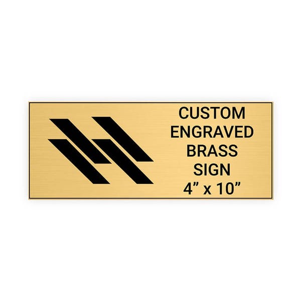 Horizontal Engraved 4" x 10" Heavy Brass Signs