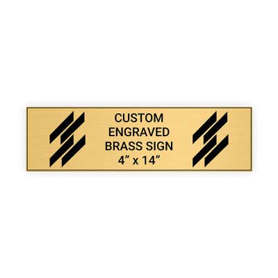 Horizontal Engraved Heavy Brass Signs 4" x 14"