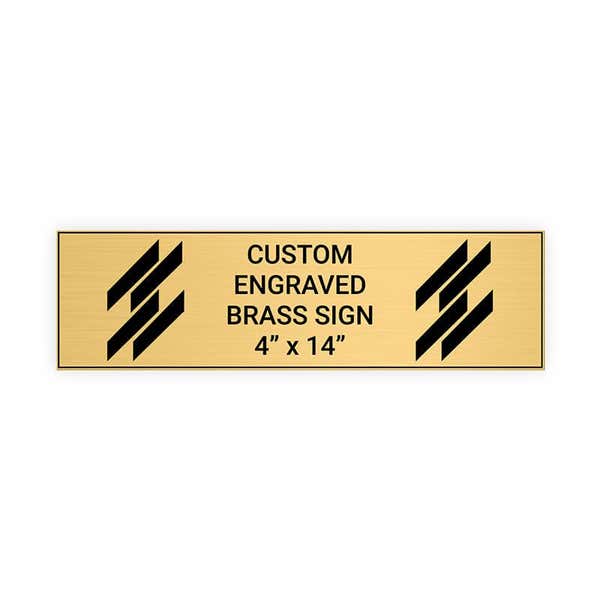 Horizontal Engraved 4" x 14" Heavy Brass Signs