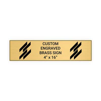 Horizontal Engraved Heavy Brass Signs 4" x 16"