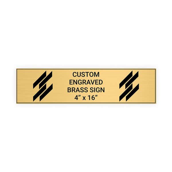 Horizontal Engraved Heavy Brass Signs 4" x 16"