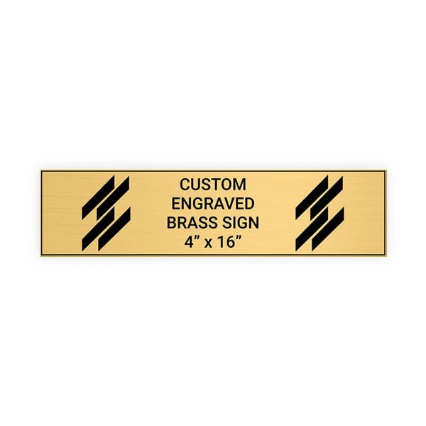 Horizontal Engraved 4" x 16" Heavy Brass Signs