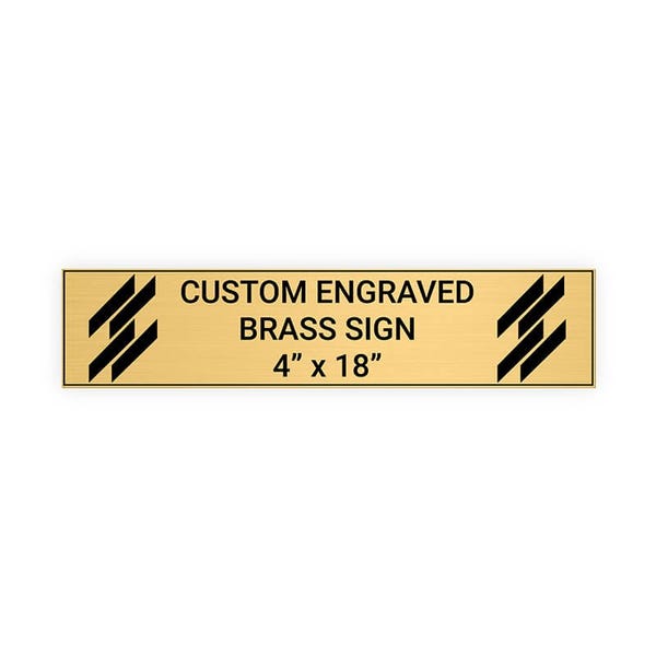 Horizontal Engraved 4" x 18" Heavy Brass Signs 