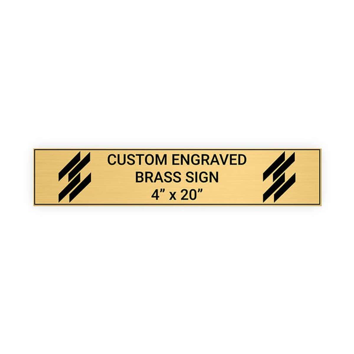 Horizontal Engraved Heavy Brass Signs 4" x 20"