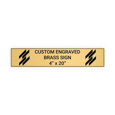 Horizontal Engraved Heavy Brass Signs 4" x 20"