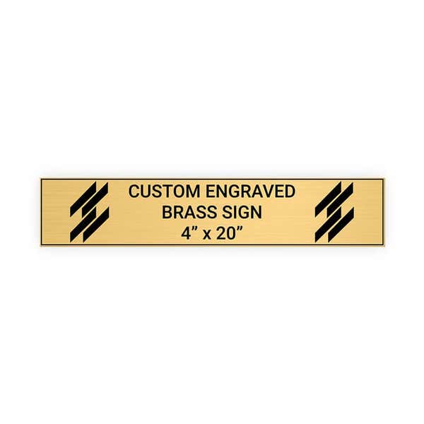 Horizontal Engraved 4" x 20" Heavy Brass Signs 
