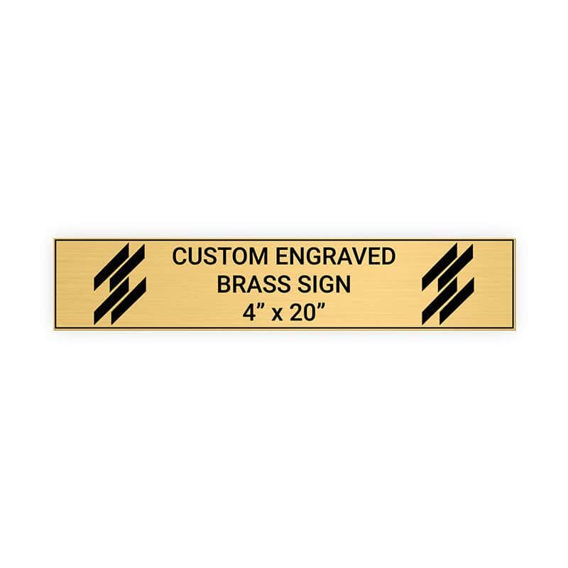 Horizontal Engraved Heavy Brass Signs 4" x 20"